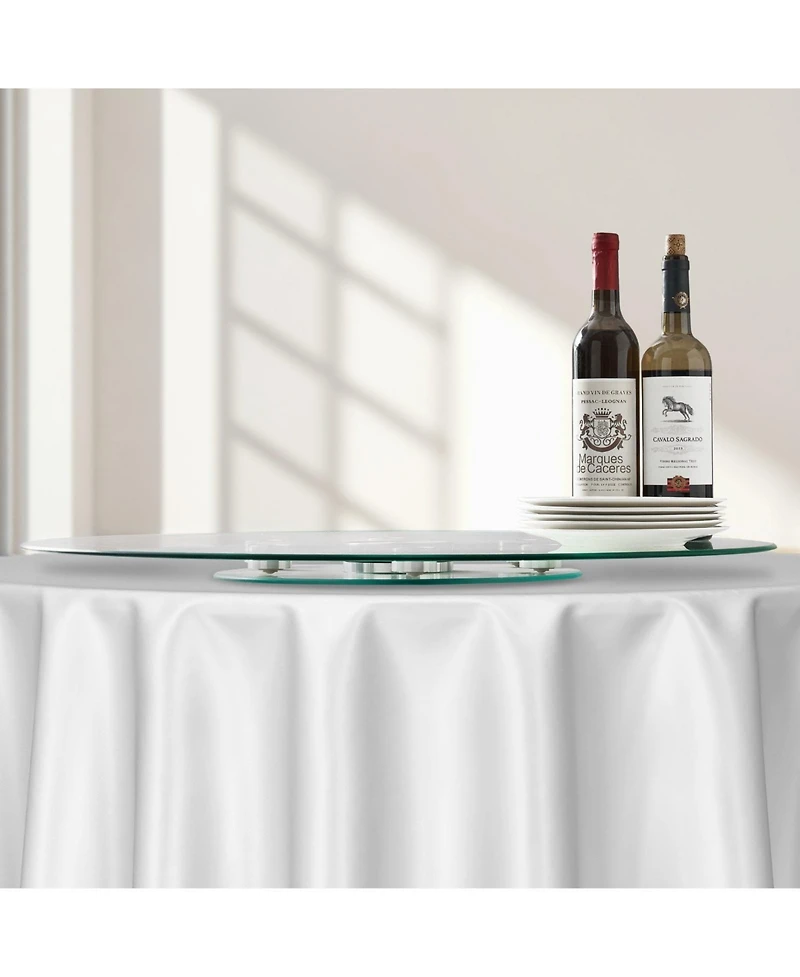 Sugift 30 in Tempered Glass Lazy Susan with 360-degree Rotation for Dining and Gatherings