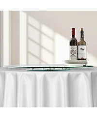 Sugift 30 in Tempered Glass Lazy Susan with 360-degree Rotation for Dining and Gatherings