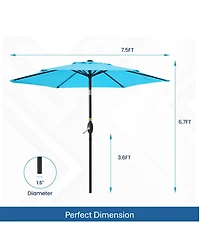 Mondawe 7.5 Ft Market Patio Umbrella with Crank & 45degree(s) Tilt (No Base)