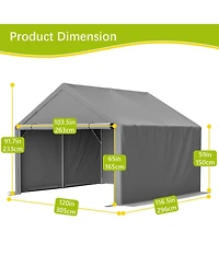 Mondawe 10' x 10' Outdoor Storage Shelter with Roll-Up Door and Steel Frame for Garden Tools