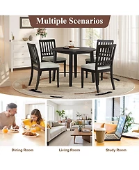 Rainsken Wooden Round Extendable Dining Table with Folding Sides, Compact Adjustable Table Ideal for 2-4 People and Limited Spaces