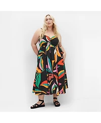 City Chic Women's Maui Shirred Print Maxi Dress