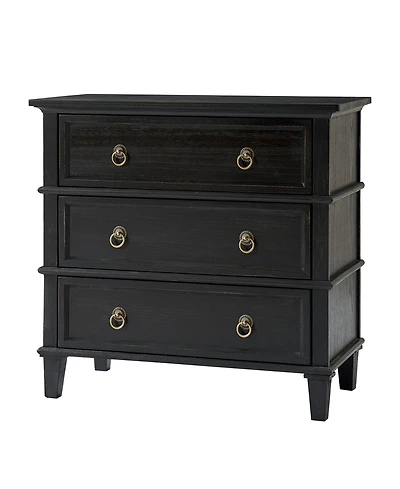 Hulala Home Allisa 28"W 3-Drawer Solid Wood End Table with Built-in Charging Station
