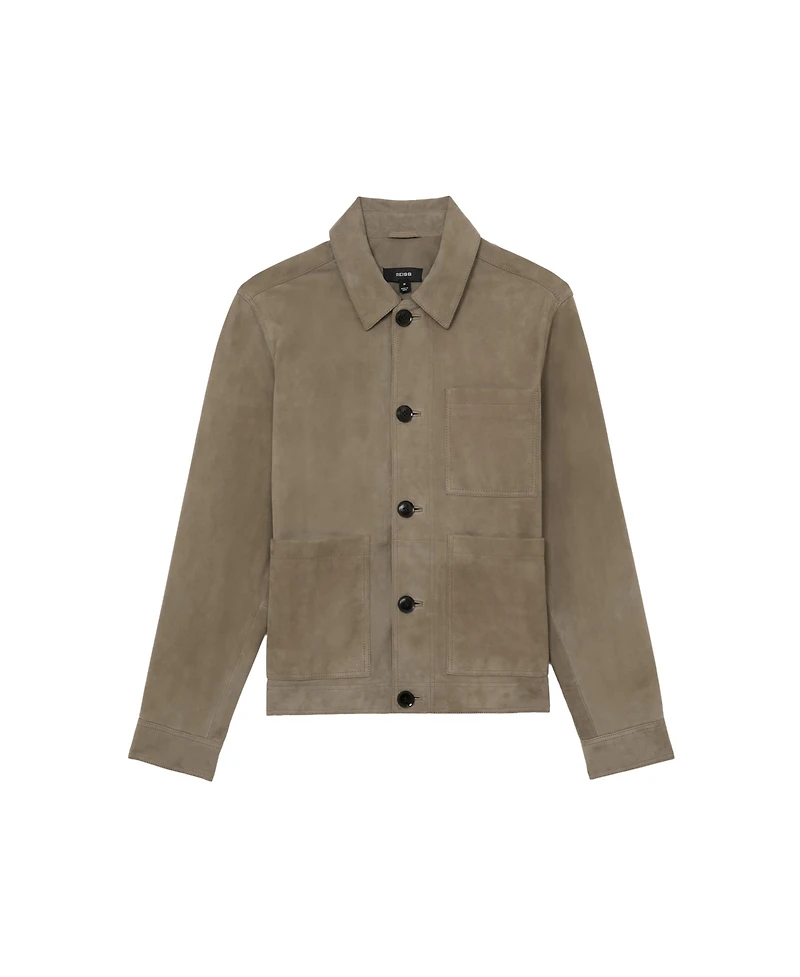 Reiss Men's Suede Patch-Pocket Worker Jacket