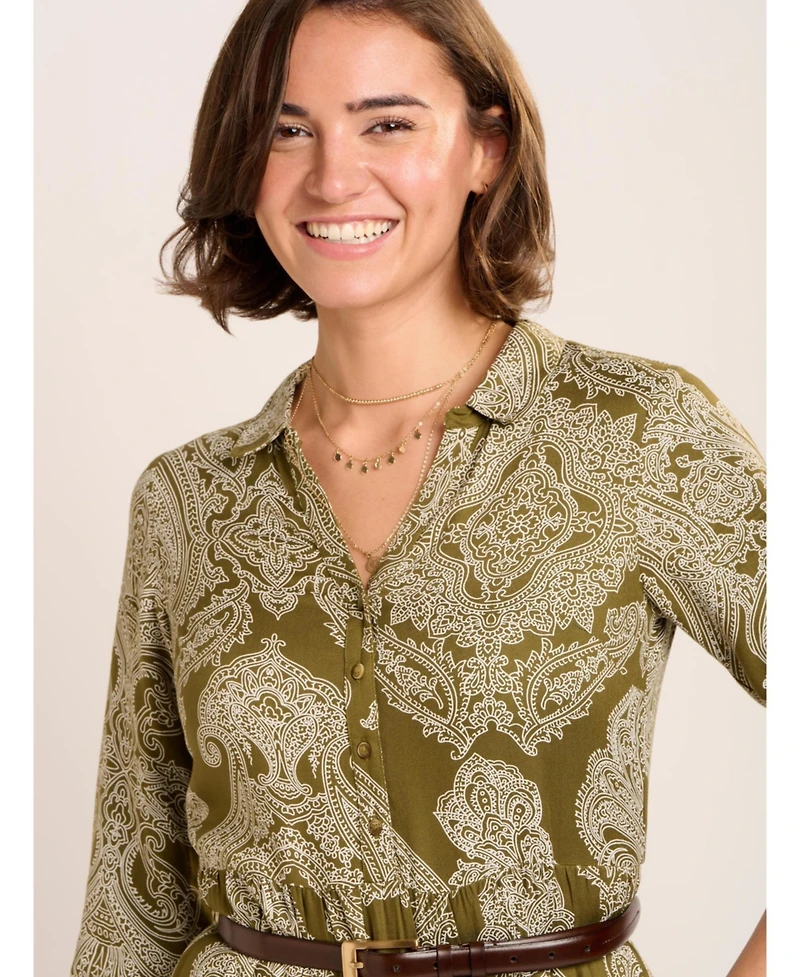 Brakeburn Women's Chara Tiered Maxi Shirt Dress