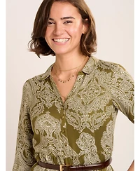 Brakeburn Women's Chara Tiered Maxi Shirt Dress