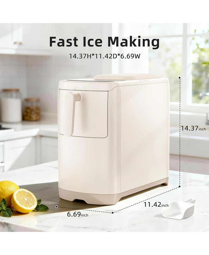 Cowsar Countertop Ice Maker, 18 lbs/24H, Self-Cleaning, One-Touch