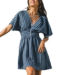 Cupshe Women's Here for It Striped Mini Beach Dress