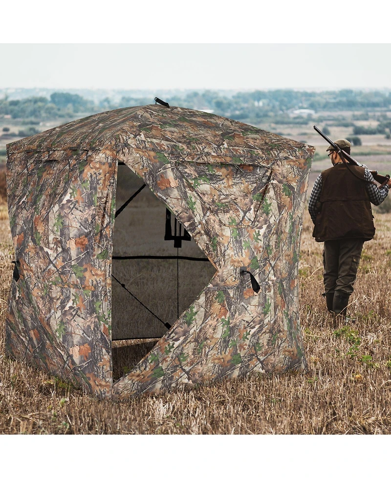Gouun 270-Degree See-Through Pop Up Hunting Blind Tent with Silent Magnetic Door and Carry Bag