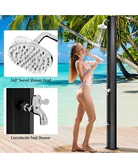 Gouun Adjustable Outdoor Solar Heating Shower Head, Portable Poolside Rinse Station