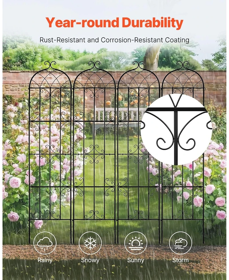 Sugift Climbing Plant Trellis 87 x 20 in 4-Pack Rustproof Metal Support
