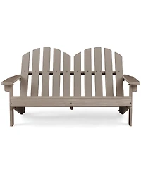 Sugift Two Person Fir Wood Adirondack Chair with High Backrest