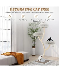 Cozito Cat Tree 70 in 4-Layer Tower with 3 Perches Dangling Balls