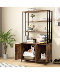 Cozito Cat Litter Box Enclosure 3-Tier 61 in Shelves Scratcher