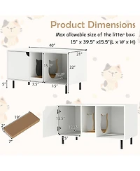 Cozito Cat Litter Box Enclosure 40 in for 2 Cats with Scratcher