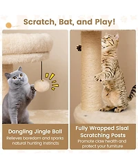 Cozito Cat Tower 40 inch Multi-Level with Condo and Jingle Ball