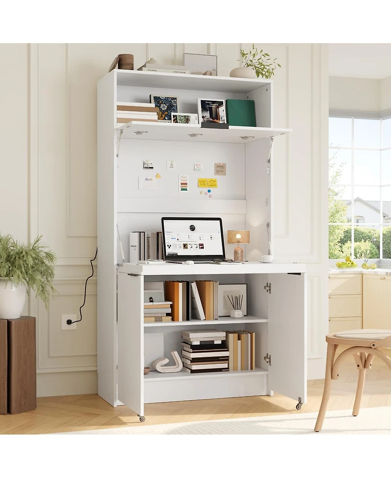 Streamdale Furniture Multifunctional Kitchen Pantry with Hutch and Workstation