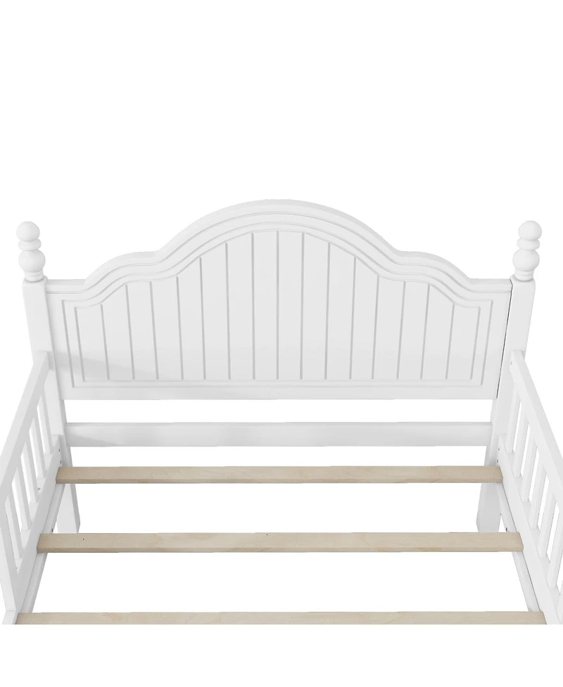 Streamdale Furniture Wood Twin Platform Bed with Headboard/Footboard