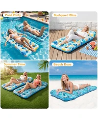 Gnuadz 2 Pack Inflatable Pool Float Mat Headrest Lake Raft Lounger
