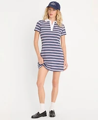 Good American Women's Stripe Stretch Polo Mini Dress, Created for Macy's
