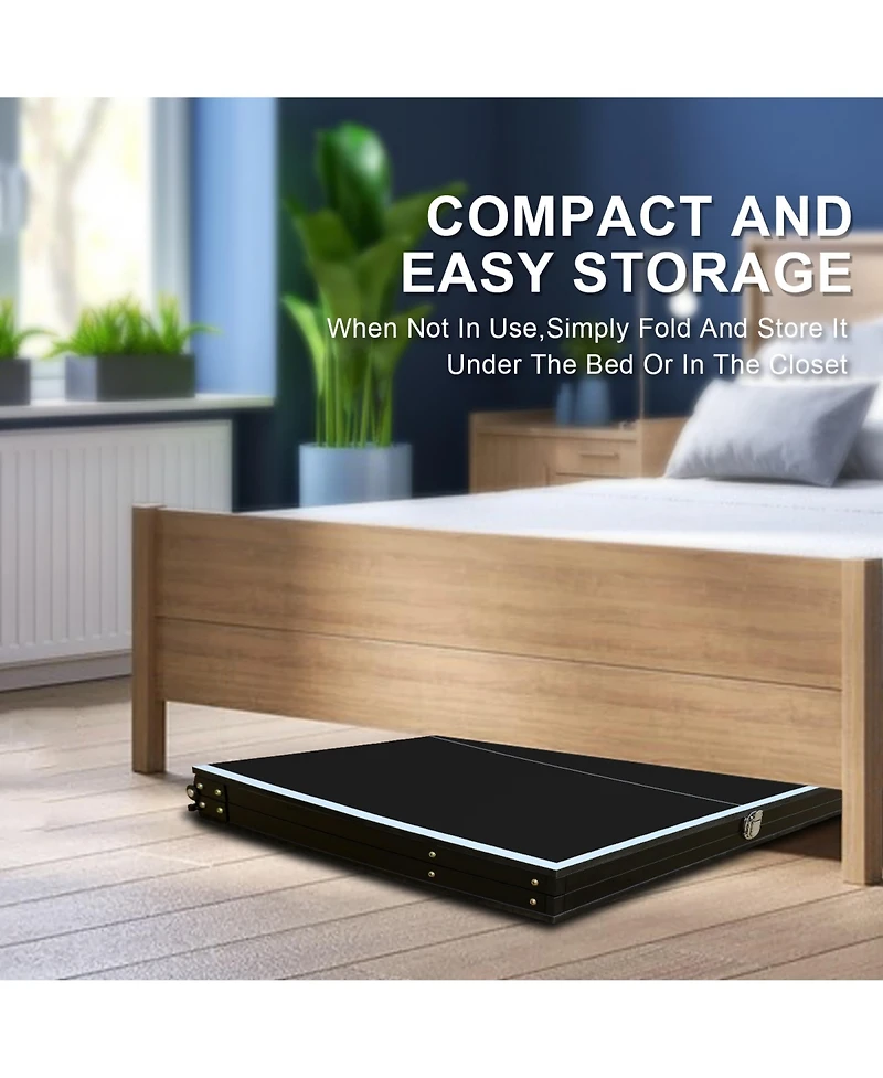 Rainsken Compact Foldable Ping Pong Table, Portable Table Tennis Game Set Equipped with Net and 2 Paddles for Indoor and Outdoor Casual Play