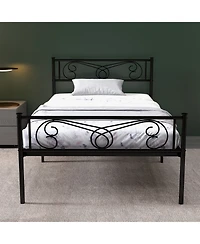 Homfan Bed Frame with Adjustable Headboard