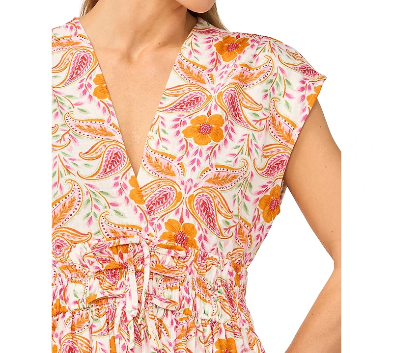 CeCe Women's V-Neck Multi Tie Dress