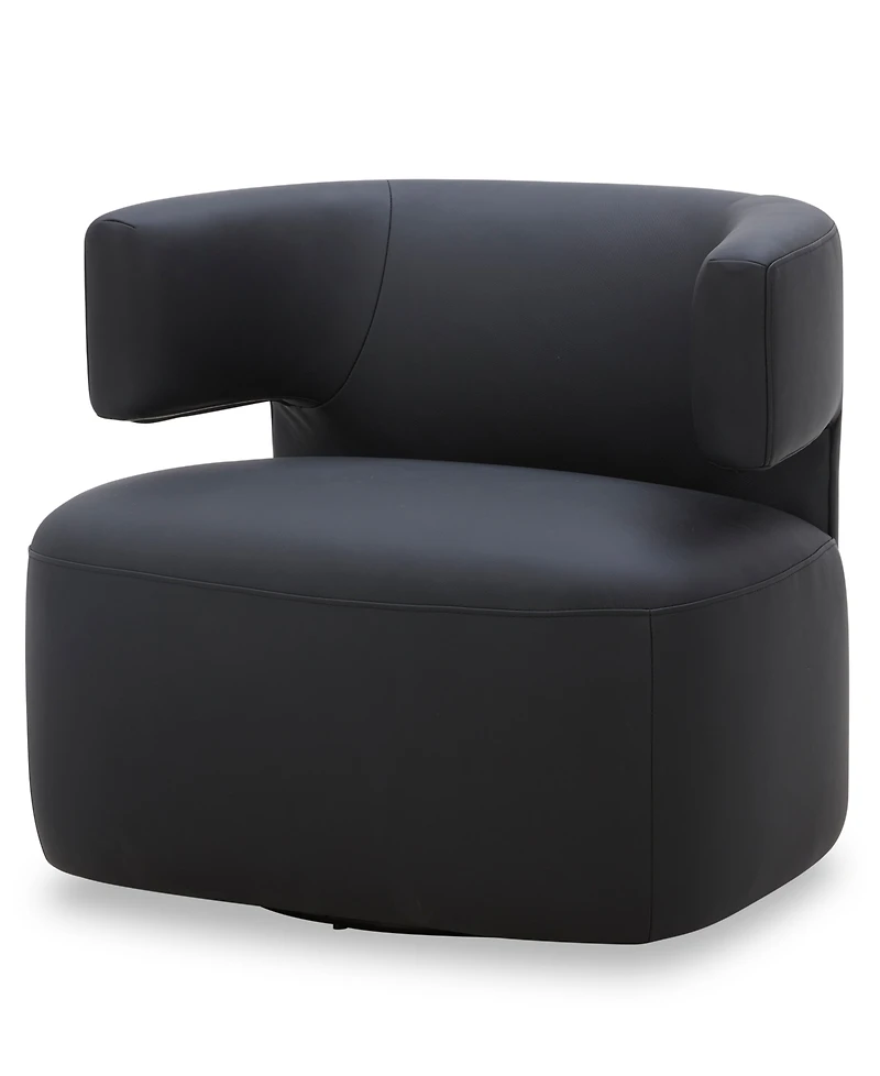 Clarie Leather Accent Swivel Chair