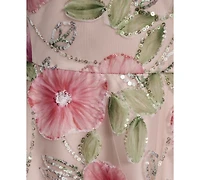 Eliza J Plus Polyester-Blend V-Neck Sleeveless Midi Dress