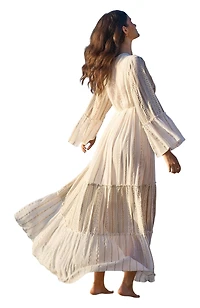 Yumi Women's Metallic Embellished Maxi Dress