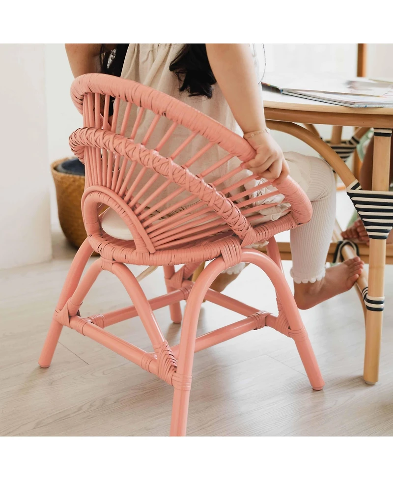 Momiji Maya Handcrafted Rattan Kids Chair with cushion