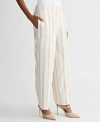 Kasper Women's Striped Clean-Waist Pants, Regular & Petite