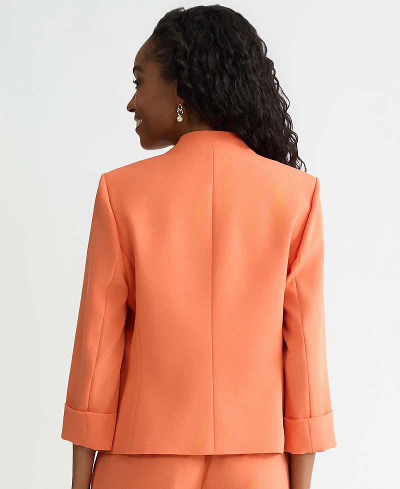 Kasper Women's Zip-Pocket 3/4-Sleeve Blazer