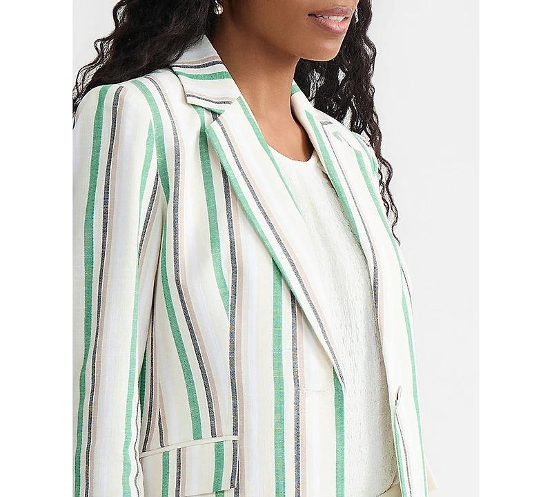 Kasper Women's Striped Flap-Pocket Blazer