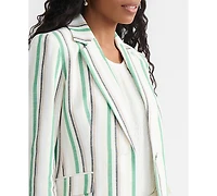 Kasper Women's Striped Flap-Pocket Blazer