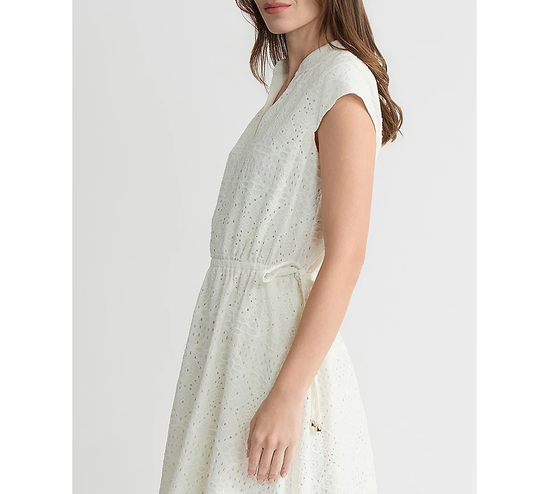 Kasper Women's Lace Drawstring-Waist Midi Dress