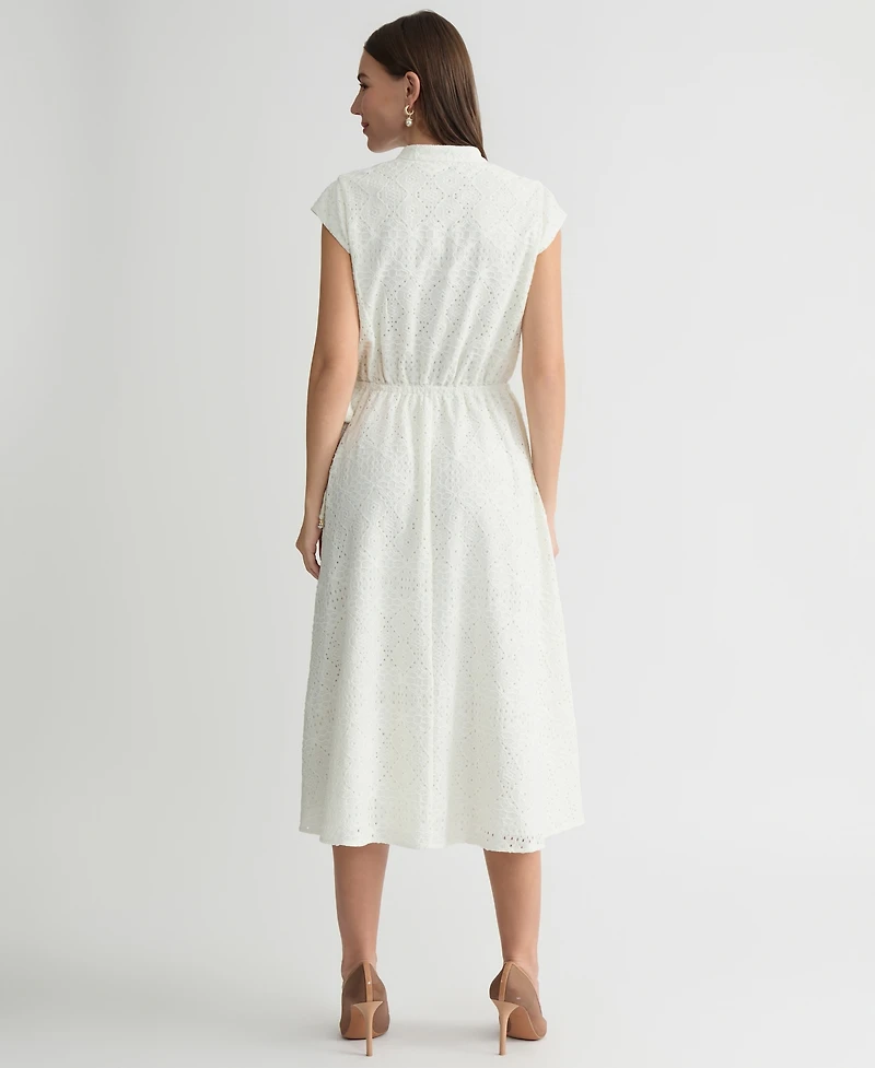Kasper Women's Lace Drawstring-Waist Midi Dress