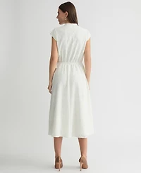 Kasper Women's Lace Drawstring-Waist Midi Dress