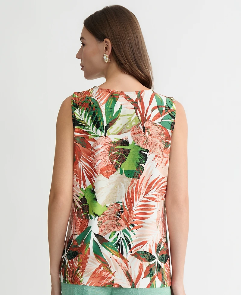 Kasper Women's Pleated Keyhole Top