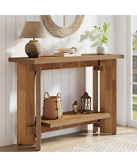 Tribesigns 41 Inches Rustic Sofa Console Table with Storage Shelf, 2-Tier