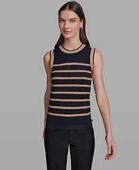 Karl Lagerfeld Paris Women's Sleeveless Stripe Sweater