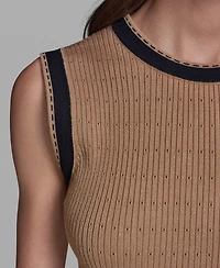 Karl Lagerfeld Paris Women's Crewneck Sleeveless Sweater