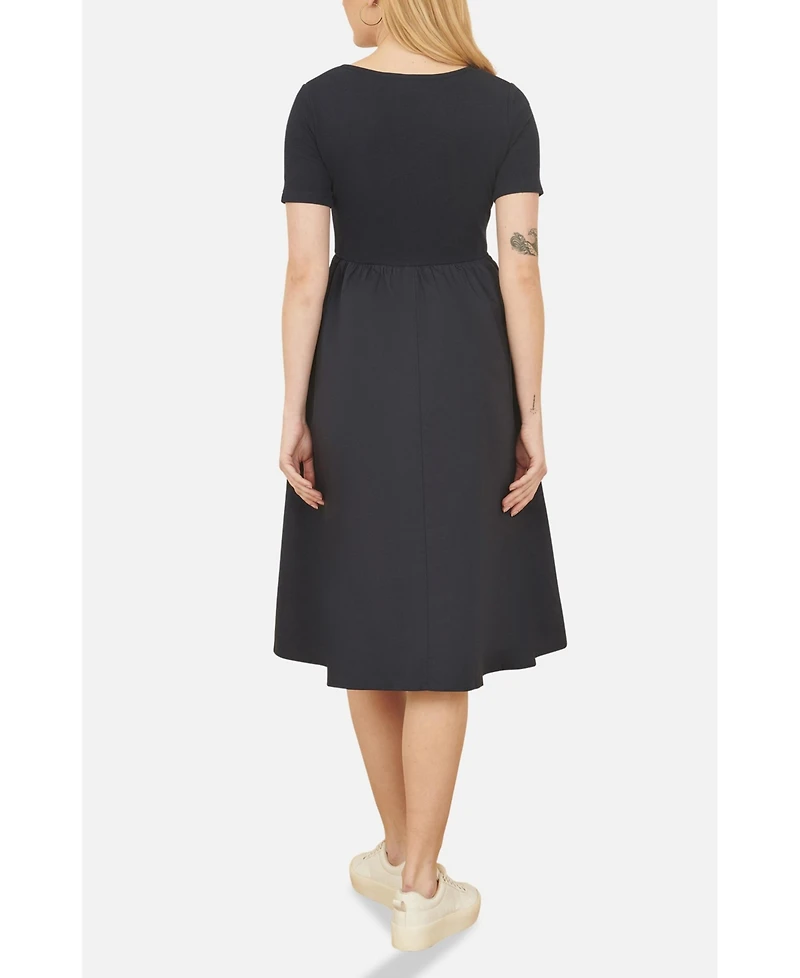 Yumi Women's Jersey Top And Cotton Midi Dress