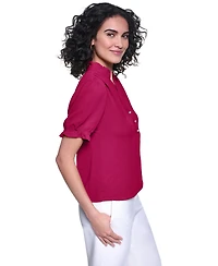 Karl Lagerfeld Paris Women's V-Neck Short-Sleeve Top