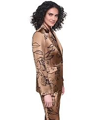 Karl Lagerfeld Paris Women's One-Button Padded Shoulder Jacket