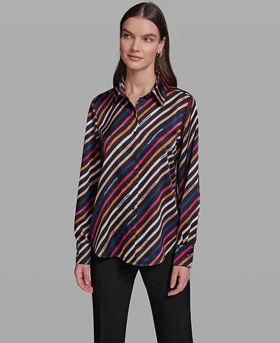 Karl Lagerfeld Paris Women's Collared Top