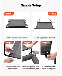 Gouun Elevated Dog Bed for Large Dogs with Washable Pillow and Breathable Mesh
