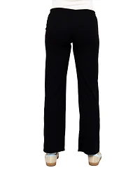 24seven Comfort Apparel Women's Ribbed Knit Wide-Leg Lounge Pants