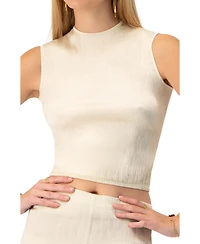 Ivonne Women's Sleeveless Round Neck Top