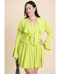 Eloquii Women's Flounce Mini Dress